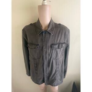 Express Utility Jacket XL Gray Camo Lined Streetwear Military Style Coat